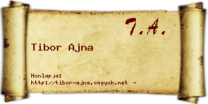 Tibor Ajna névjegykártya
